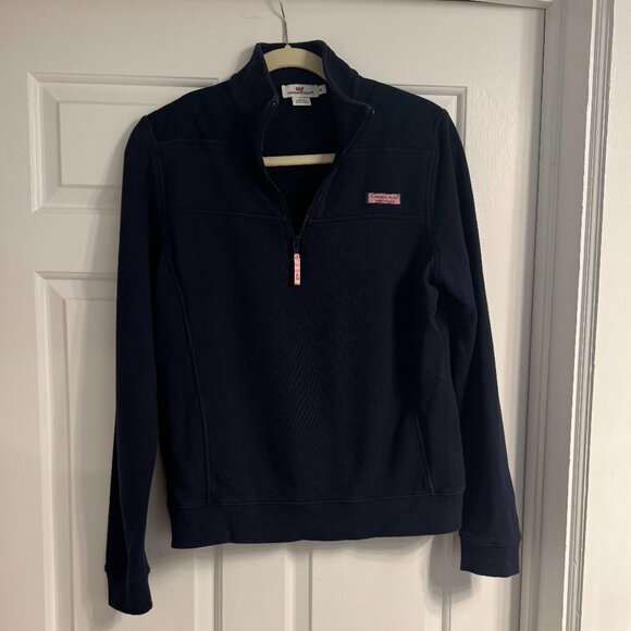 Vineyard Vines Navy Three-Quarter Zip - Picture 1 of 4